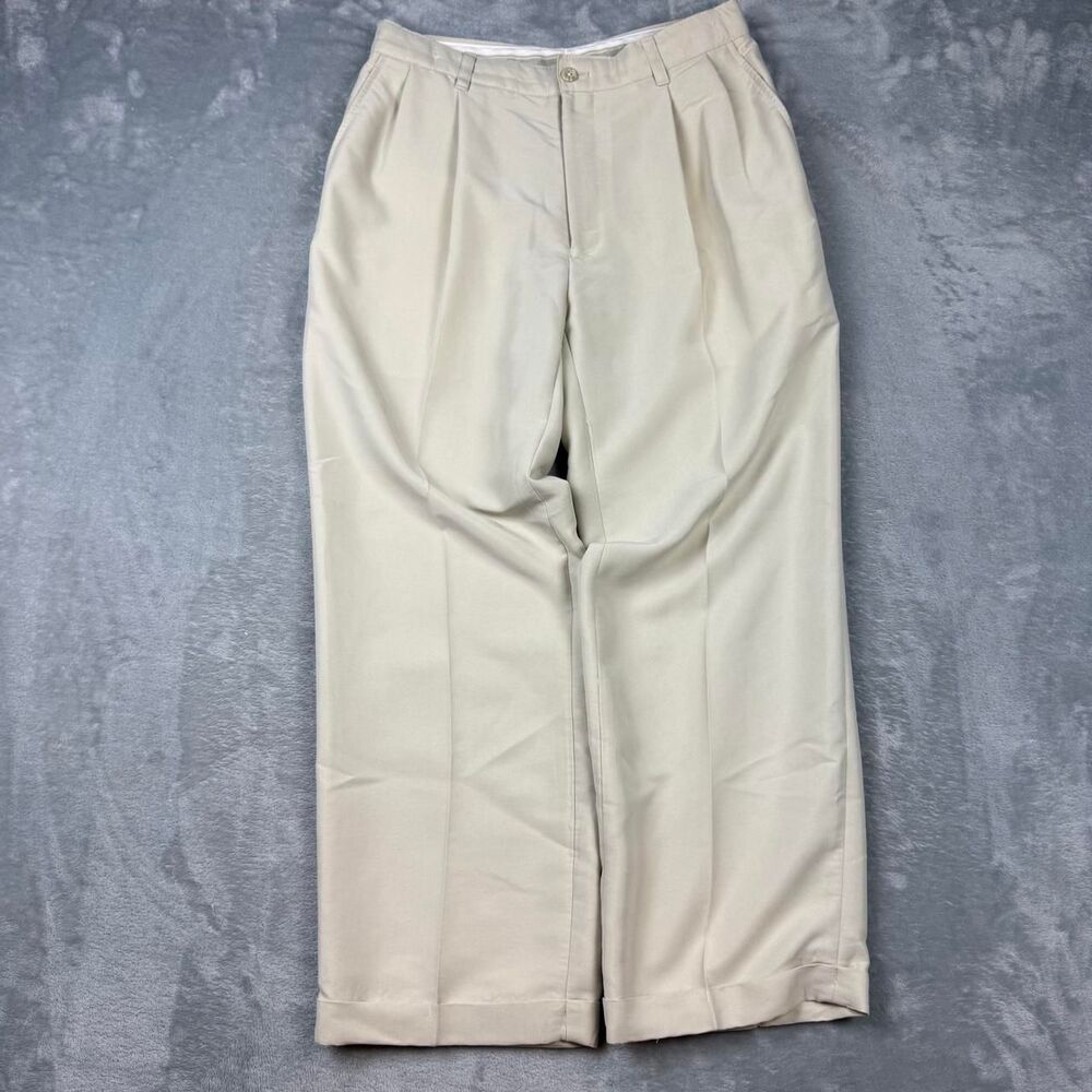 Tasso-elba Men's Cream and Tan Trousers